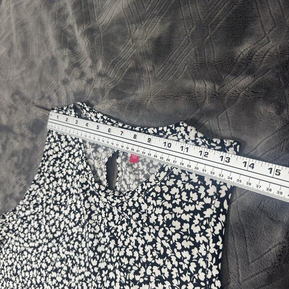 Vince Camuto Floral Crewneck Split Back Keyhole Tank Top Womens Size XL Jersey - Picture 8 of 15